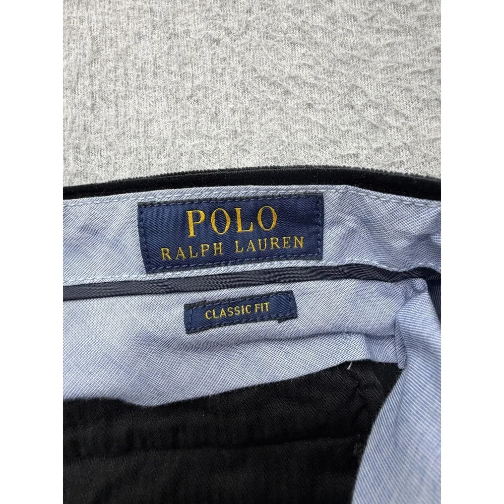 Polo‎ Ralph Lauren Pants Mens 40x30 Black Corduroy Chino Classic Fit Stretch